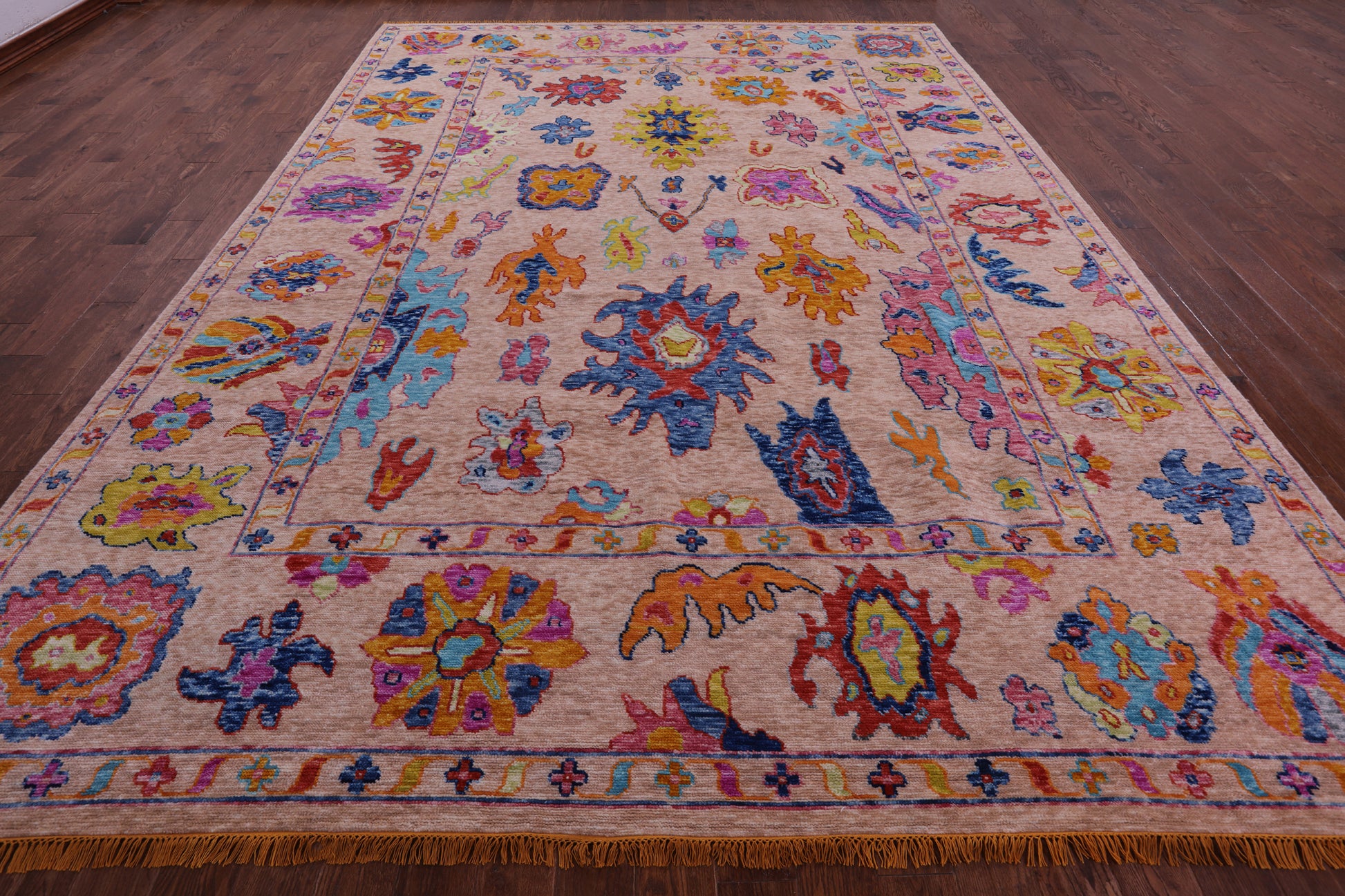 Turkish Oushak Hand Knotted Wool Rug - 9' 11" X 13' 10" - Golden Nile