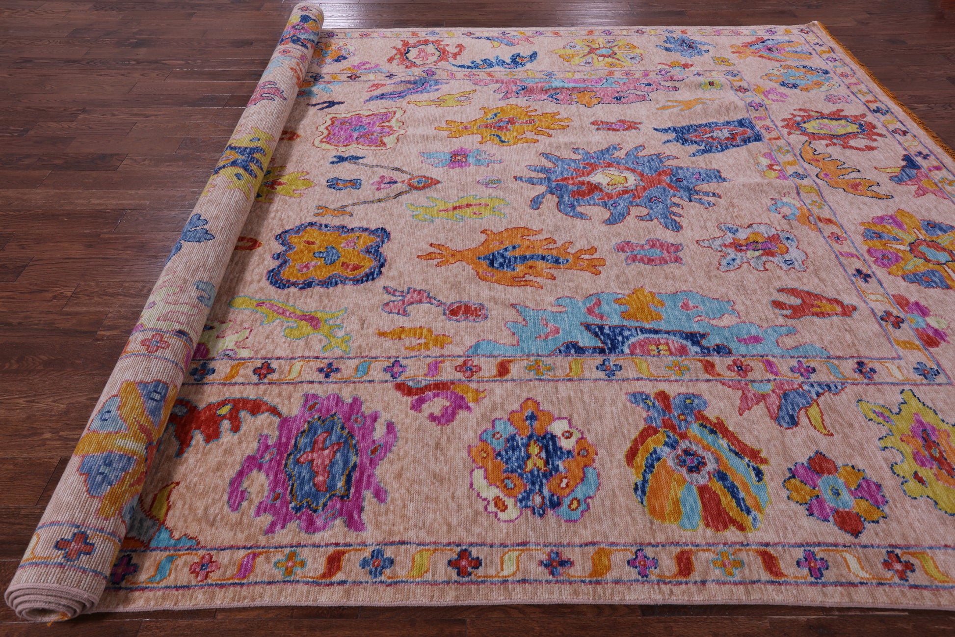 Turkish Oushak Hand Knotted Wool Rug - 9' 11" X 13' 10" - Golden Nile