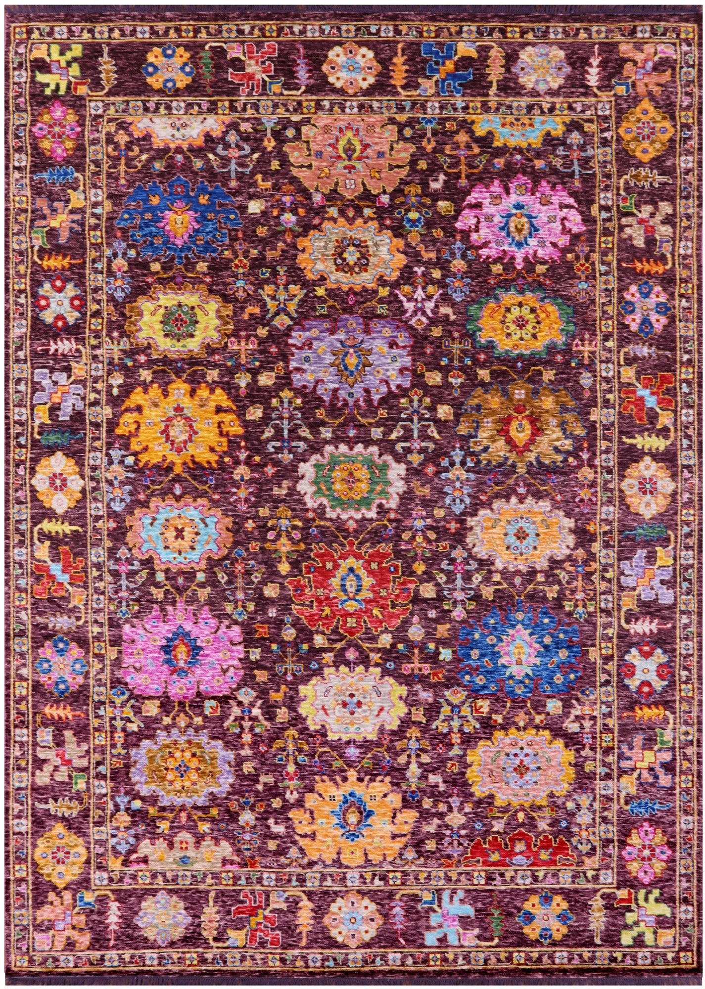 Turkish Oushak Hand Knotted Wool Rug - 9' 10" X 13' 7" - Golden Nile