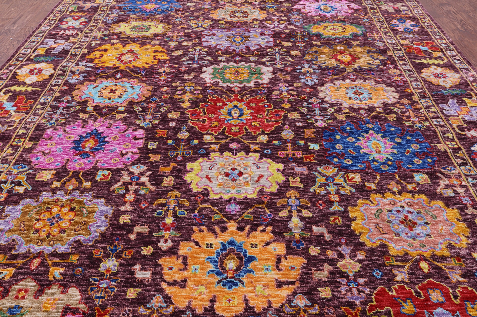 Turkish Oushak Hand Knotted Wool Rug - 9' 10" X 13' 7" - Golden Nile
