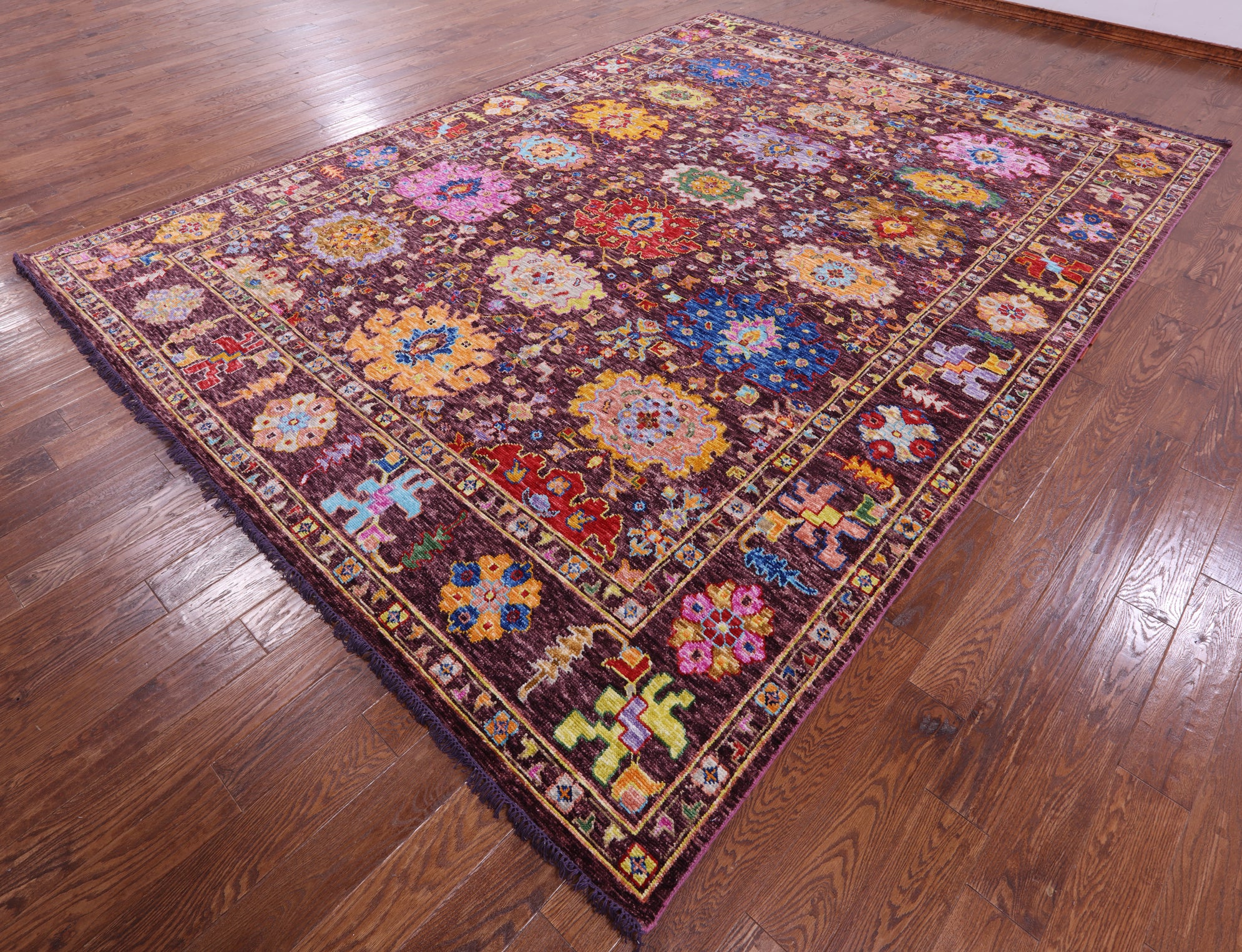 Turkish Oushak Hand Knotted Wool Rug - 9' 10" X 13' 7" - Golden Nile