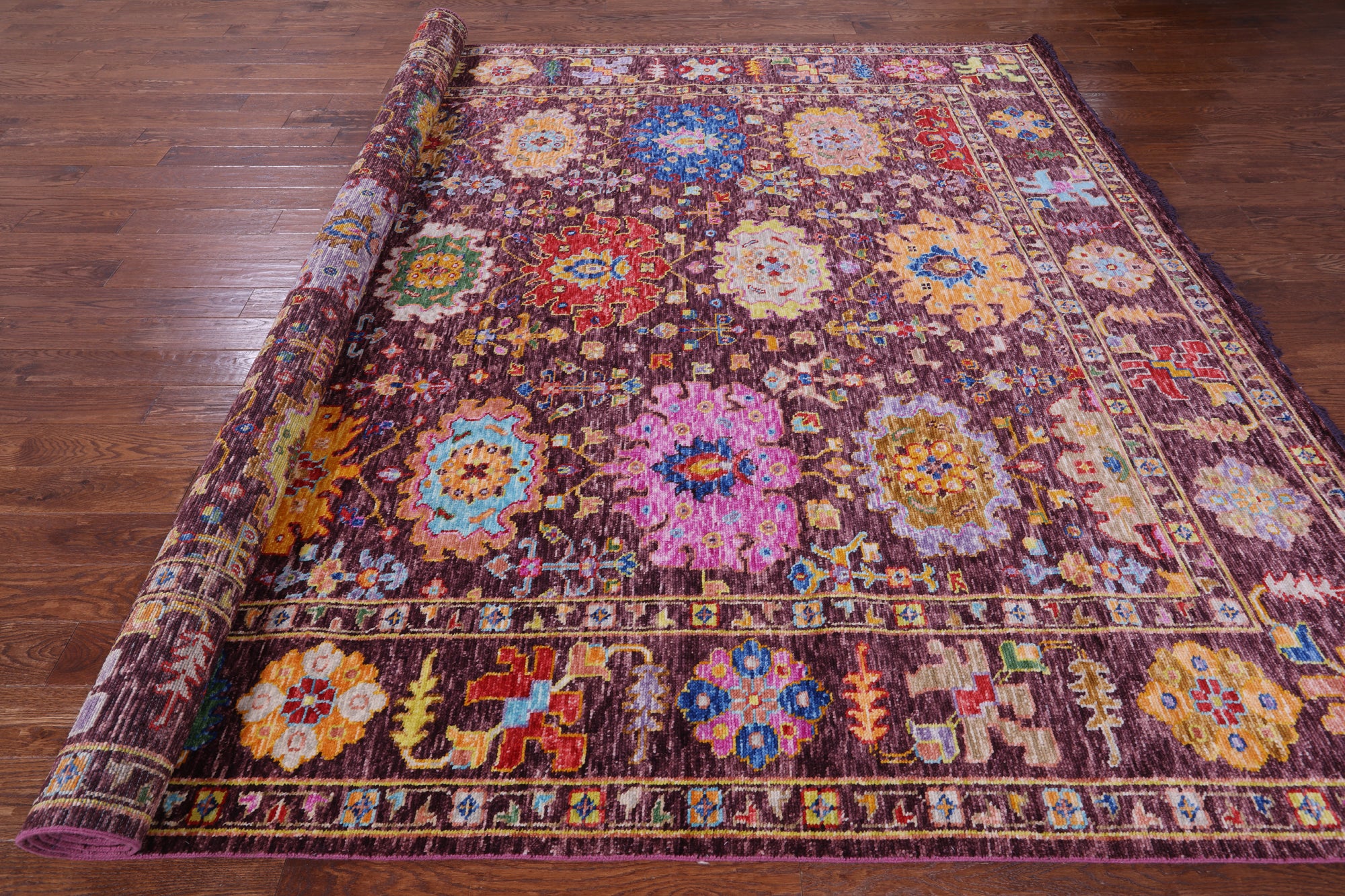 Turkish Oushak Hand Knotted Wool Rug - 9' 10" X 13' 7" - Golden Nile