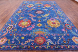 Blue Turkish Oushak Hand Knotted Wool Rug - 10' 3" X 13' 9" - Golden Nile