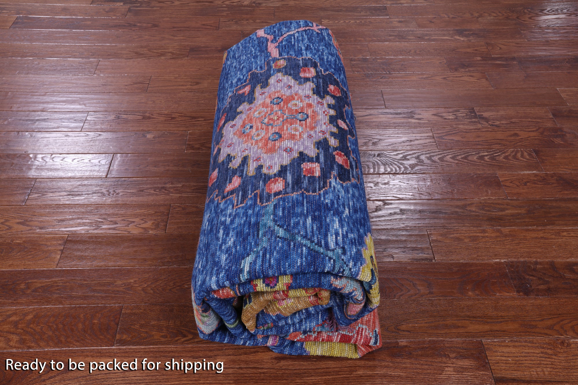 Blue Turkish Oushak Hand Knotted Wool Rug - 10' 3" X 13' 9" - Golden Nile