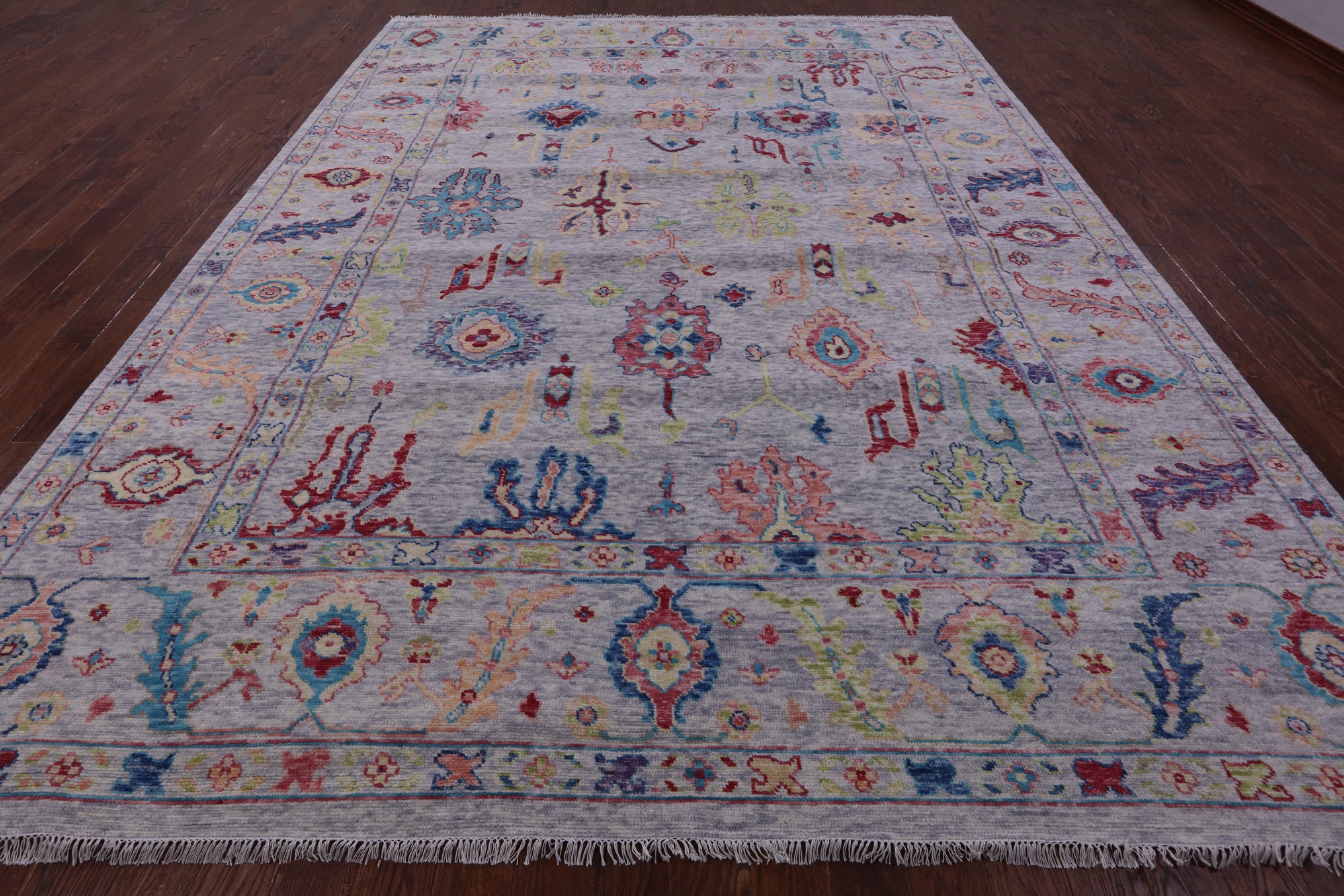 Grey Turkish Oushak Handmade Wool Rug - 10' 4" X 13' 11" - Golden Nile