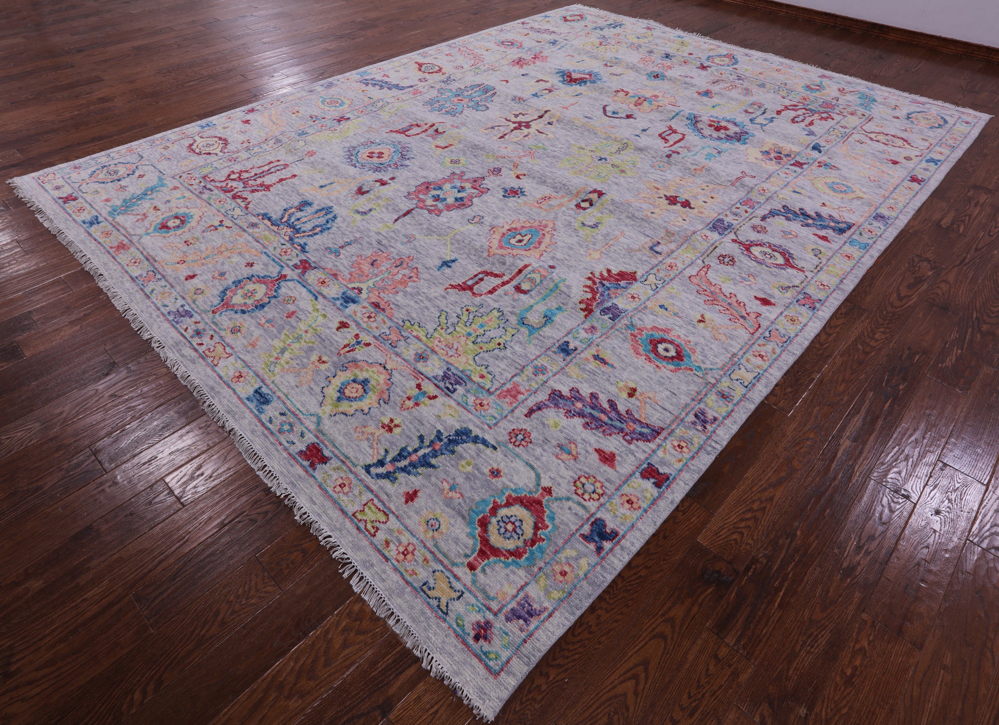 Grey Turkish Oushak Handmade Wool Rug - 10' 4" X 13' 11" - Golden Nile
