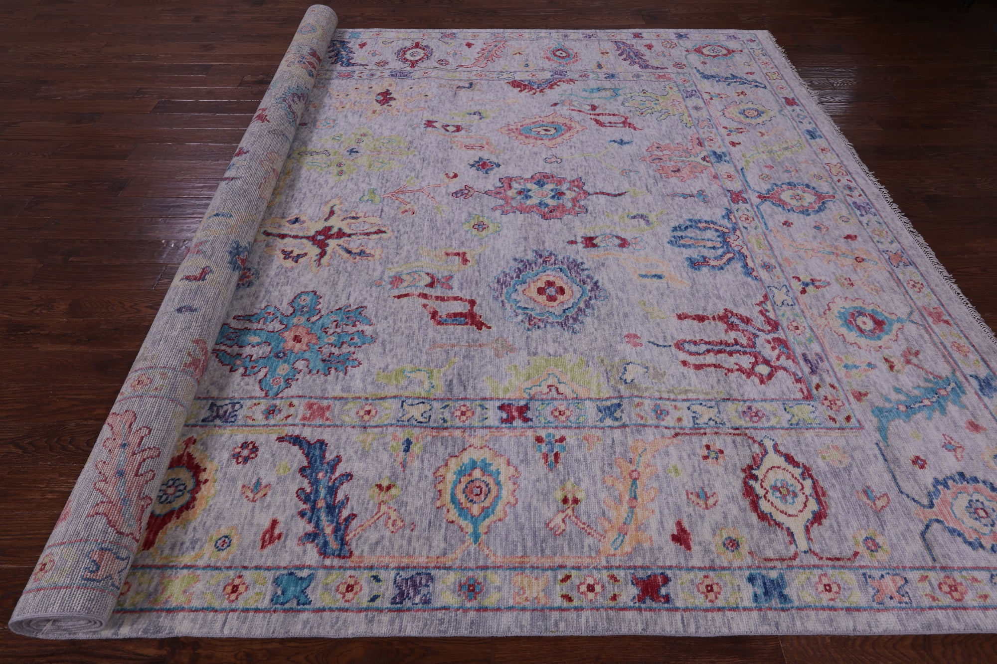 Grey Turkish Oushak Handmade Wool Rug - 10' 4" X 13' 11" - Golden Nile