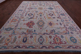 Ivory Turkish Oushak Hand Knotted Wool Rug - 10' 4" X 13' 10" - Golden Nile