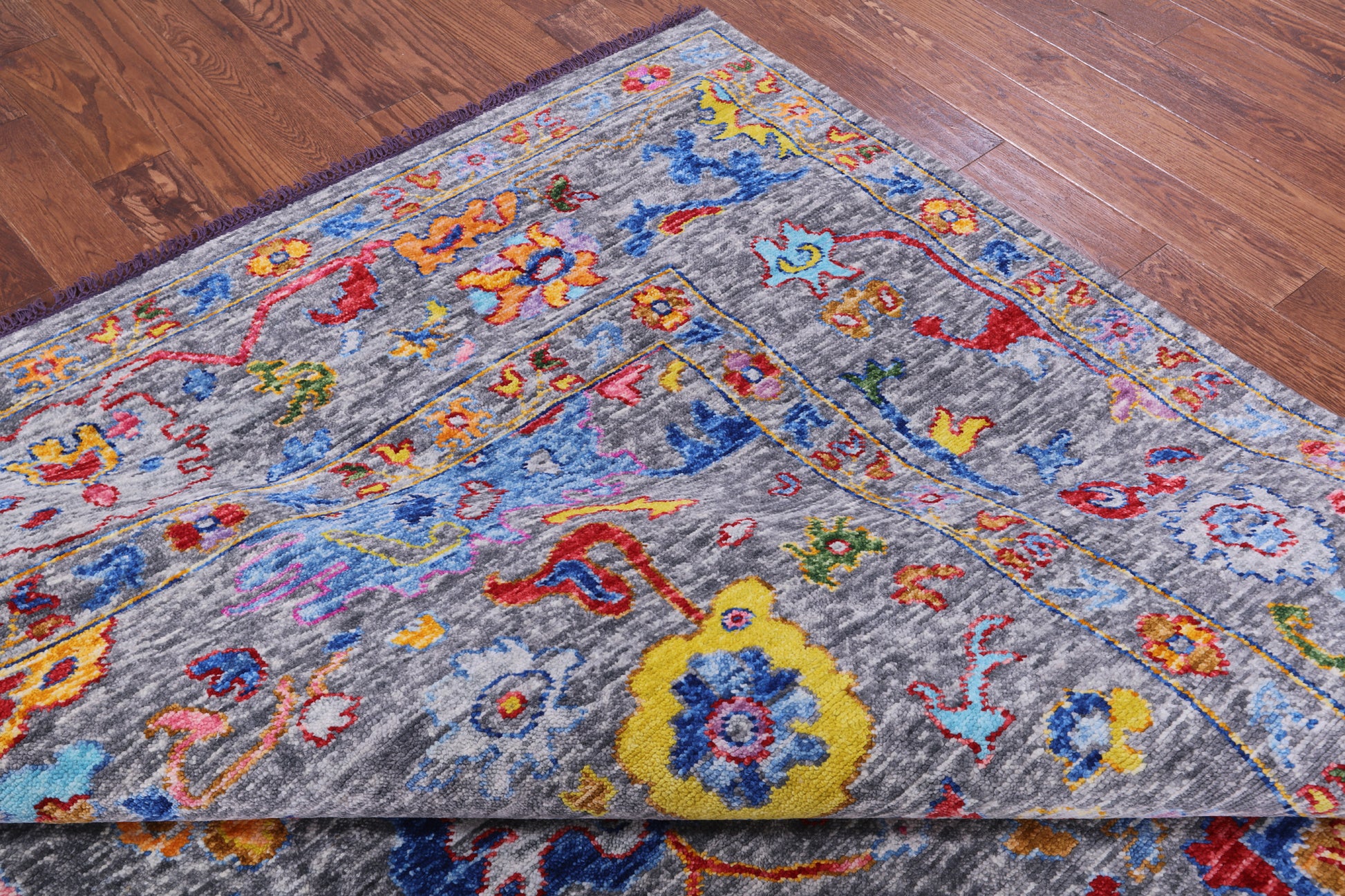 Grey Turkish Oushak Hand Knotted Wool Rug - 10' 1" X 13' 8" - Golden Nile