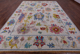 Ivory Turkish Oushak Hand Knotted Wool Rug - 10' 3" X 13' 9" - Golden Nile