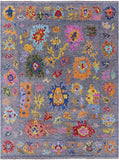 Grey Turkish Oushak Hand Knotted Wool Rug - 10' 3" X 13' 7" - Golden Nile