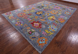 Grey Turkish Oushak Hand Knotted Wool Rug - 10' 3" X 13' 7" - Golden Nile