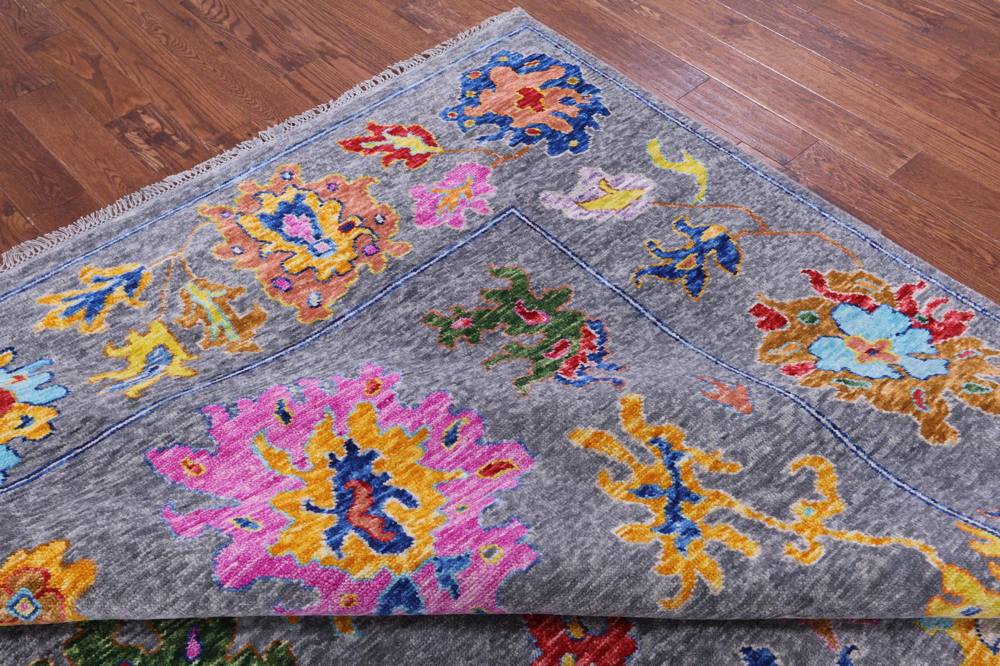 Grey Turkish Oushak Hand Knotted Wool Rug - 10' 3" X 13' 7" - Golden Nile