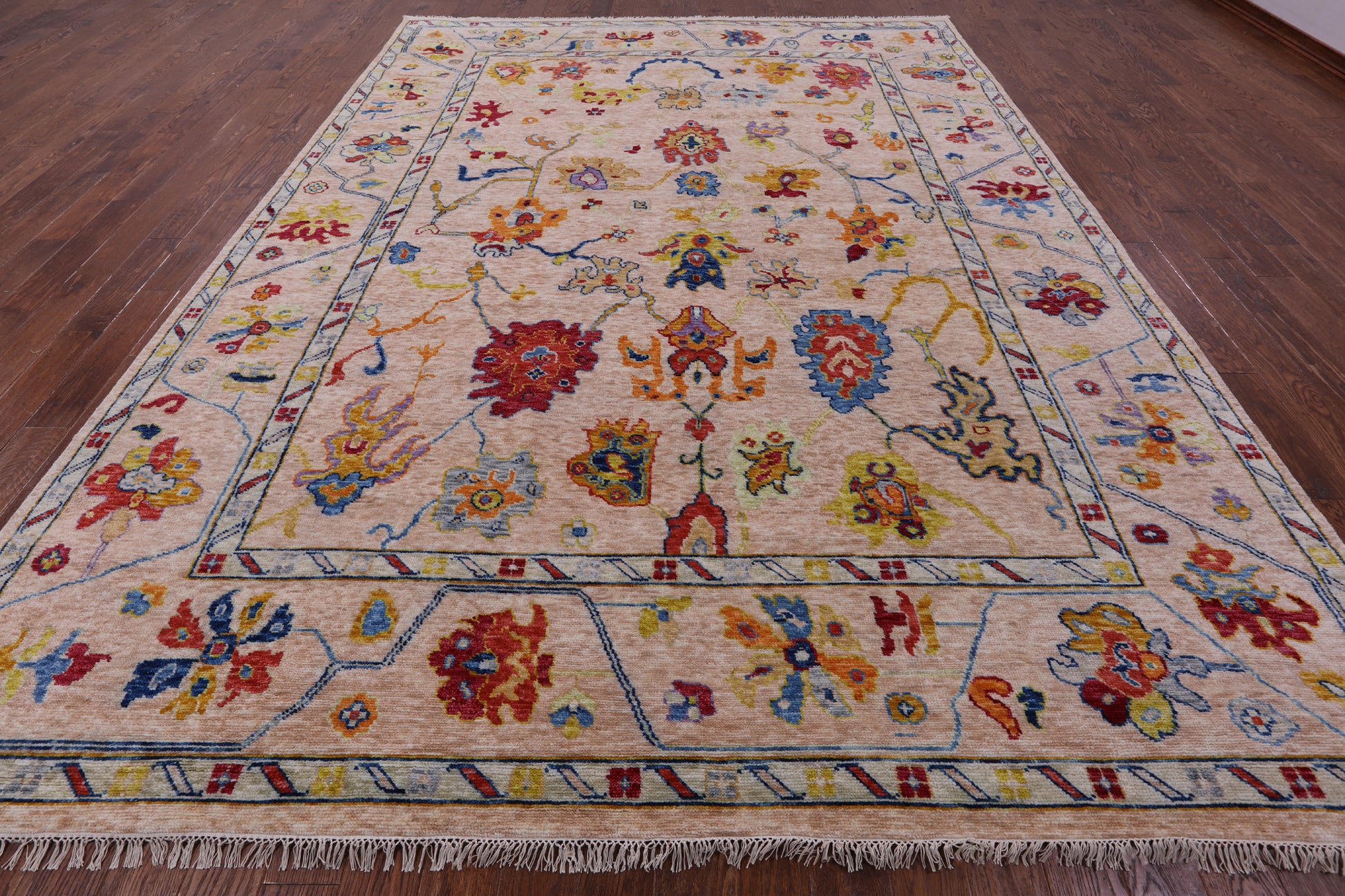 Turkish Oushak Hand Knotted Wool Rug - 10' 0" X 13' 8" - Golden Nile