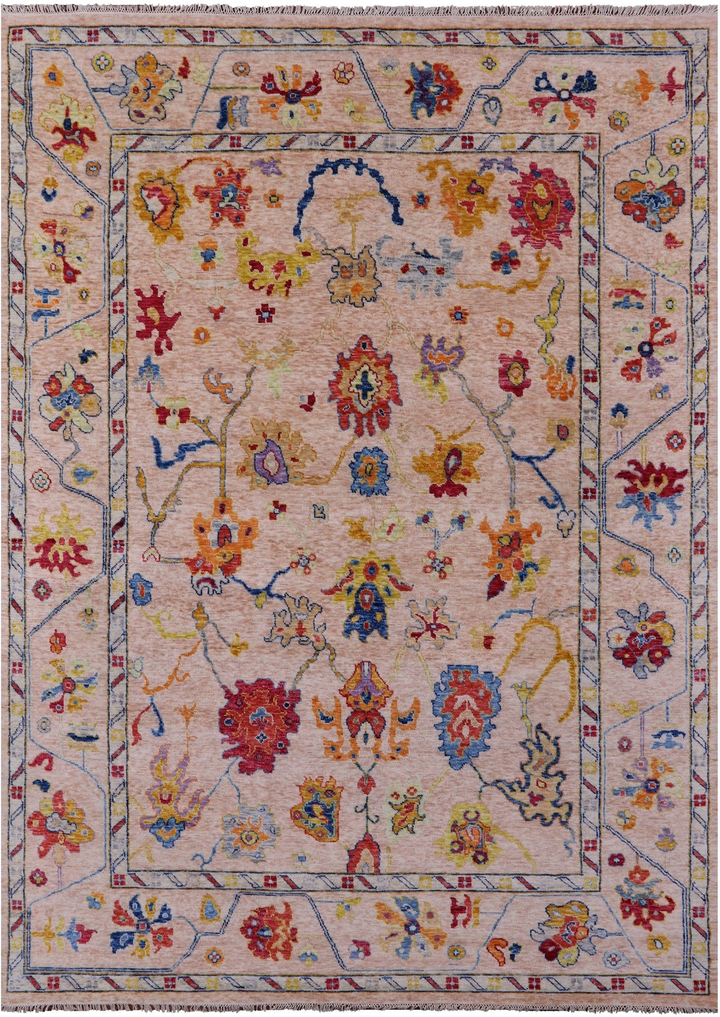 Turkish Oushak Hand Knotted Wool Rug - 10' 0" X 13' 8" - Golden Nile