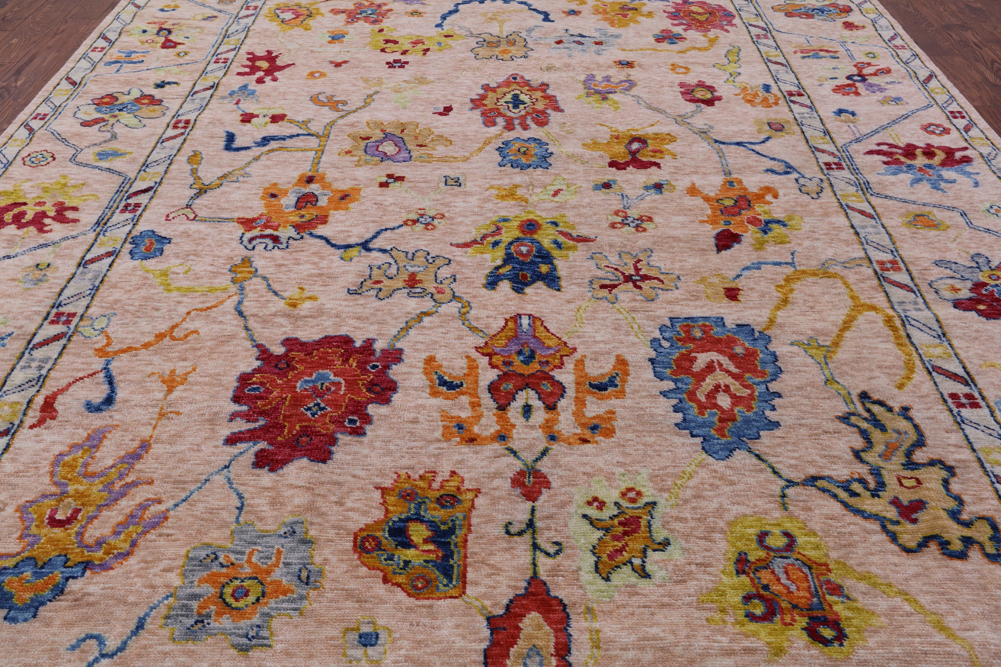 Turkish Oushak Hand Knotted Wool Rug - 10' 0" X 13' 8" - Golden Nile