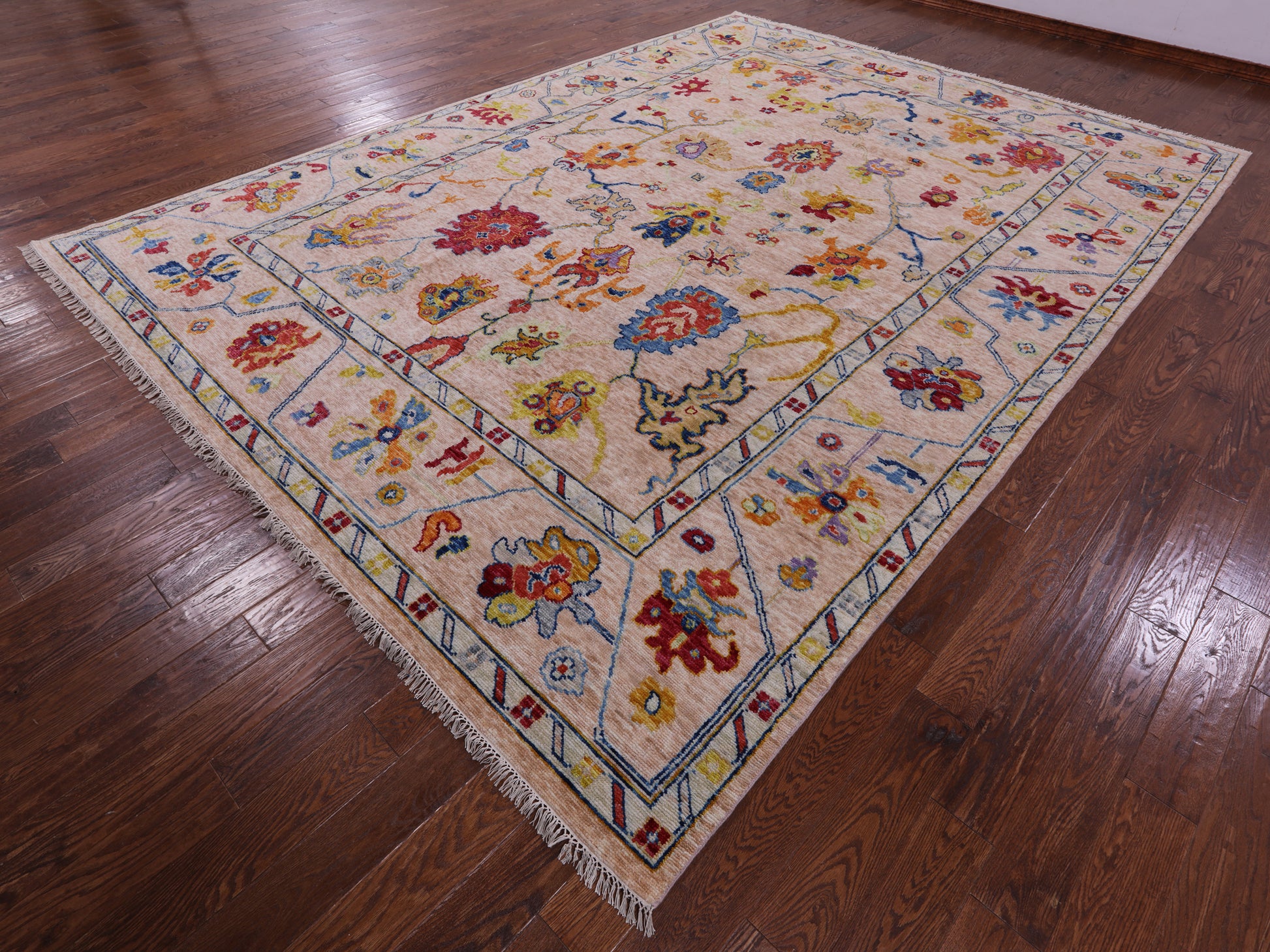 Turkish Oushak Hand Knotted Wool Rug - 10' 0" X 13' 8" - Golden Nile