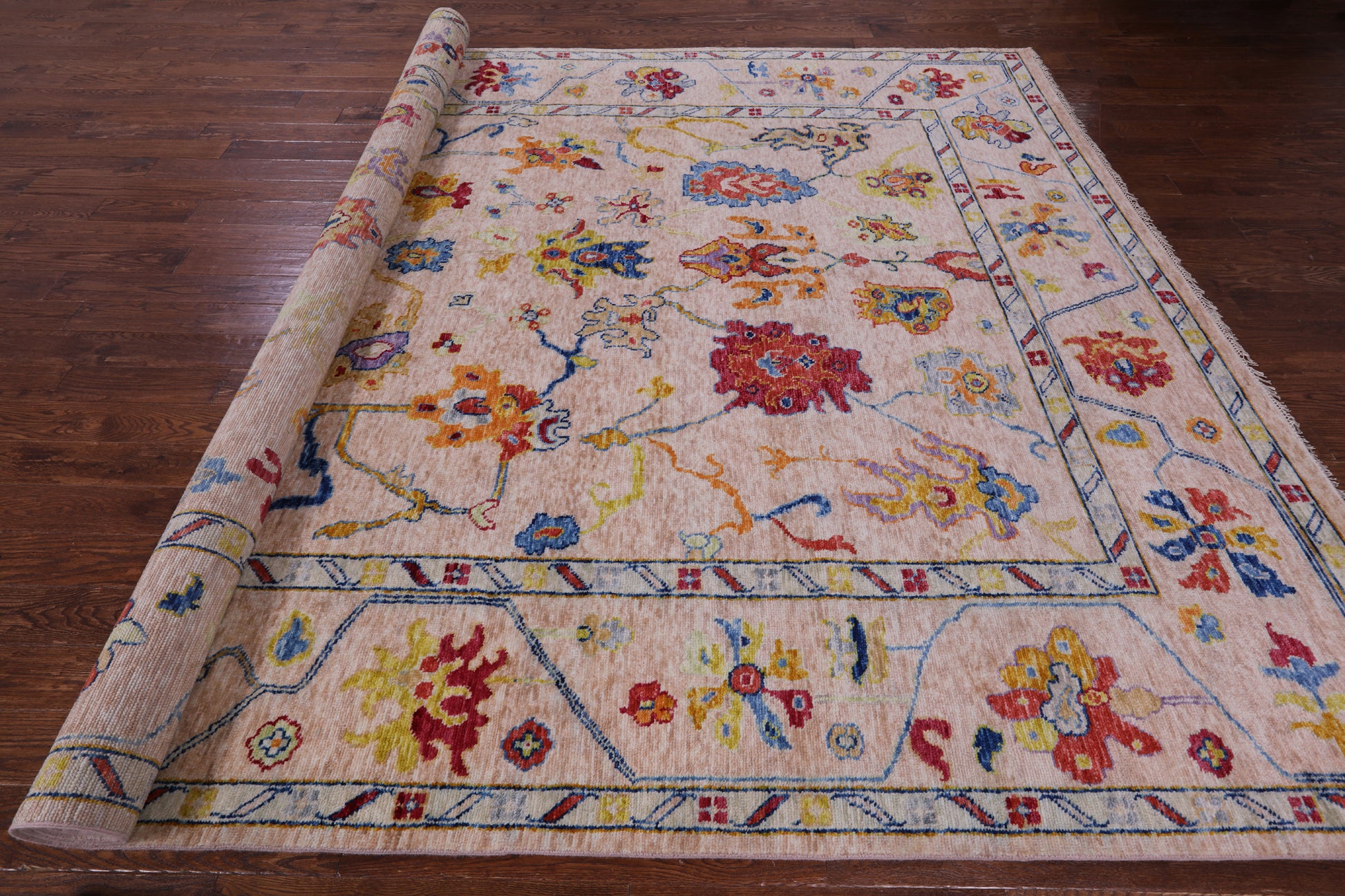 Turkish Oushak Hand Knotted Wool Rug - 10' 0" X 13' 8" - Golden Nile