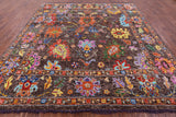 Brown Square Turkish Oushak Hand Knotted Wool Rug - 10' 2" X 10' 4" - Golden Nile
