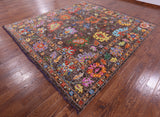 Brown Square Turkish Oushak Hand Knotted Wool Rug - 10' 2" X 10' 4" - Golden Nile