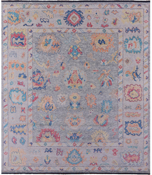Grey Turkish Oushak Handmade Wool Rug - 12' 4" X 14' 4" - Golden Nile