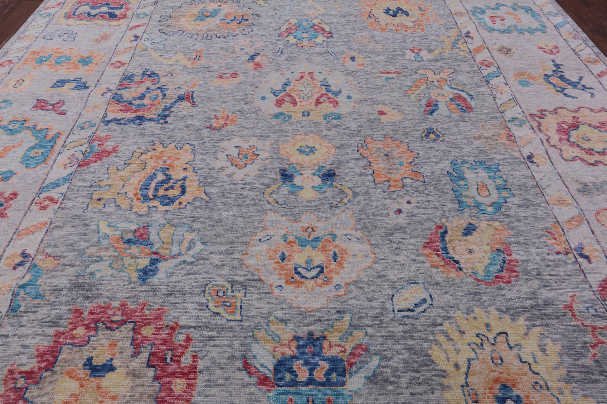 Grey Turkish Oushak Handmade Wool Rug - 12' 4" X 14' 4" - Golden Nile