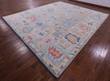 Grey Turkish Oushak Handmade Wool Rug - 12' 4" X 14' 4" - Golden Nile