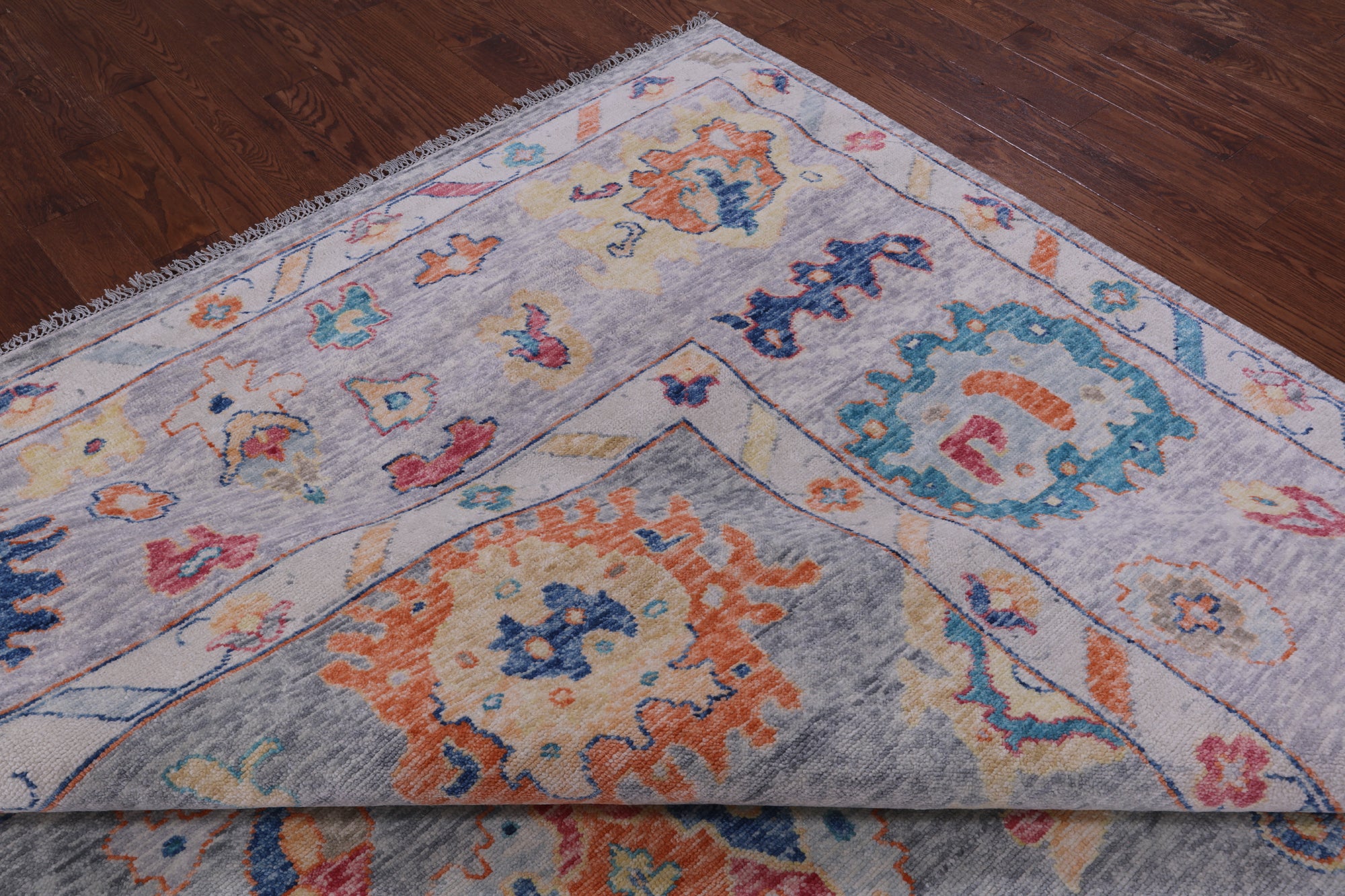 Grey Turkish Oushak Hand Knotted Wool Rug - 12' 3" X 14' 10" - Golden Nile