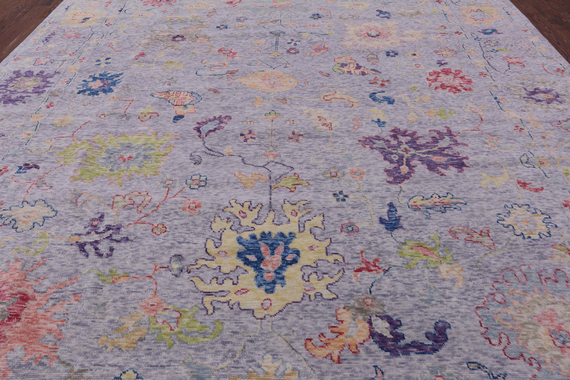 Grey Turkish Oushak Hand Knotted Wool Rug - 11' 11" X 14' 10" - Golden Nile