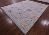 Grey Turkish Oushak Hand Knotted Wool Rug - 11' 11" X 14' 10" - Golden Nile