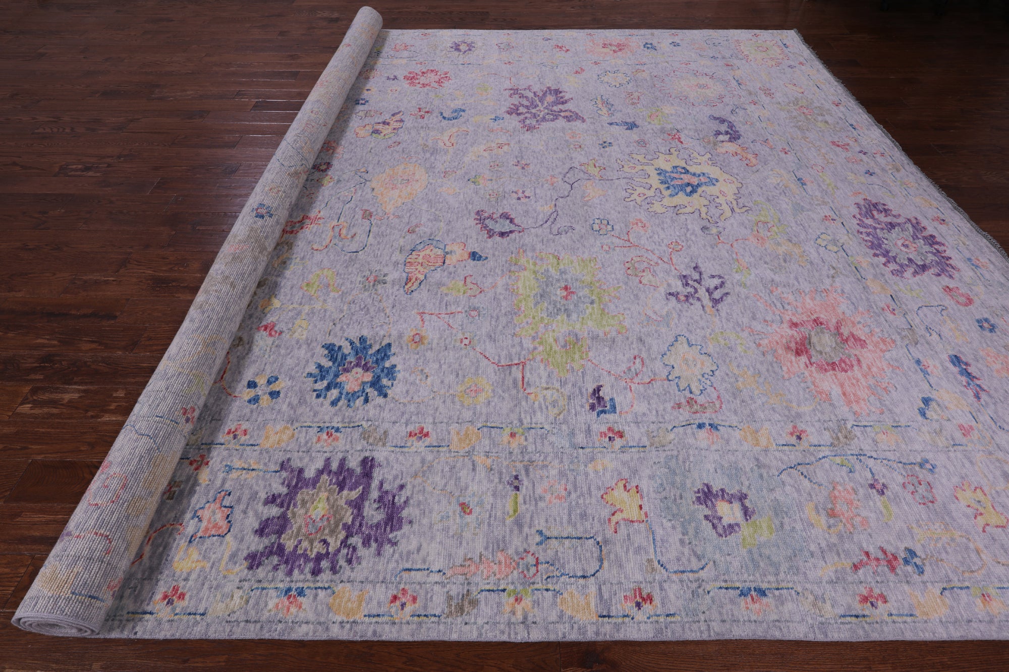 Grey Turkish Oushak Hand Knotted Wool Rug - 11' 11" X 14' 10" - Golden Nile