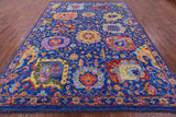 Blue Turkish Oushak Hand Knotted Wool Rug - 9' 1" X 12' 0" - Golden Nile