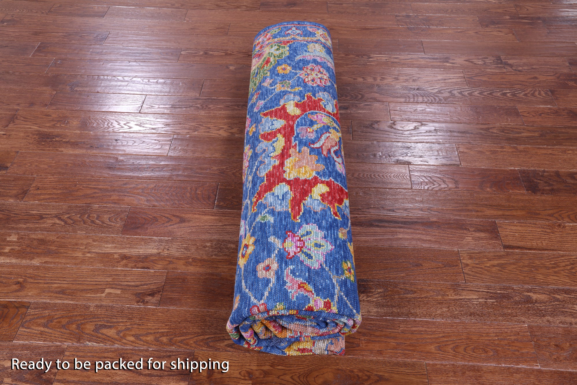 Blue Turkish Oushak Hand Knotted Wool Rug - 9' 1" X 12' 0" - Golden Nile