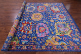 Blue Turkish Oushak Hand Knotted Wool Rug - 9' 1" X 12' 0" - Golden Nile