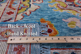Blue Turkish Oushak Hand Knotted Wool Rug - 8' 3" X 9' 8" - Golden Nile