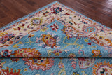 Blue Turkish Oushak Hand Knotted Wool Rug - 8' 3" X 9' 8" - Golden Nile