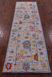 Grey Turkish Oushak Handmade Wool Runner Rug - 2' 9" X 9' 1" - Golden Nile