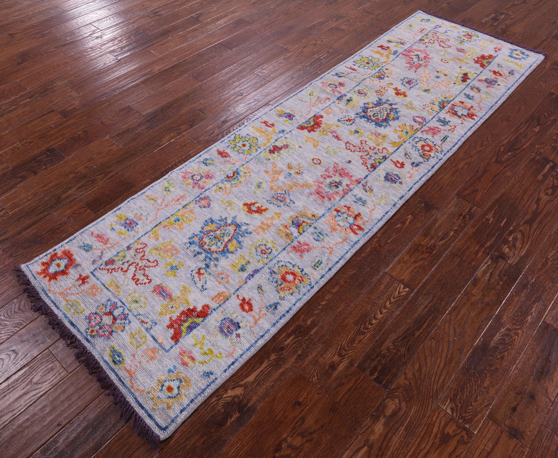 Grey Turkish Oushak Handmade Wool Runner Rug - 2' 9" X 9' 1" - Golden Nile