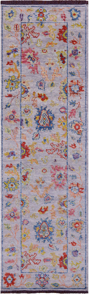 Grey Turkish Oushak Handmade Wool Runner Rug - 2' 9" X 9' 1" - Golden Nile