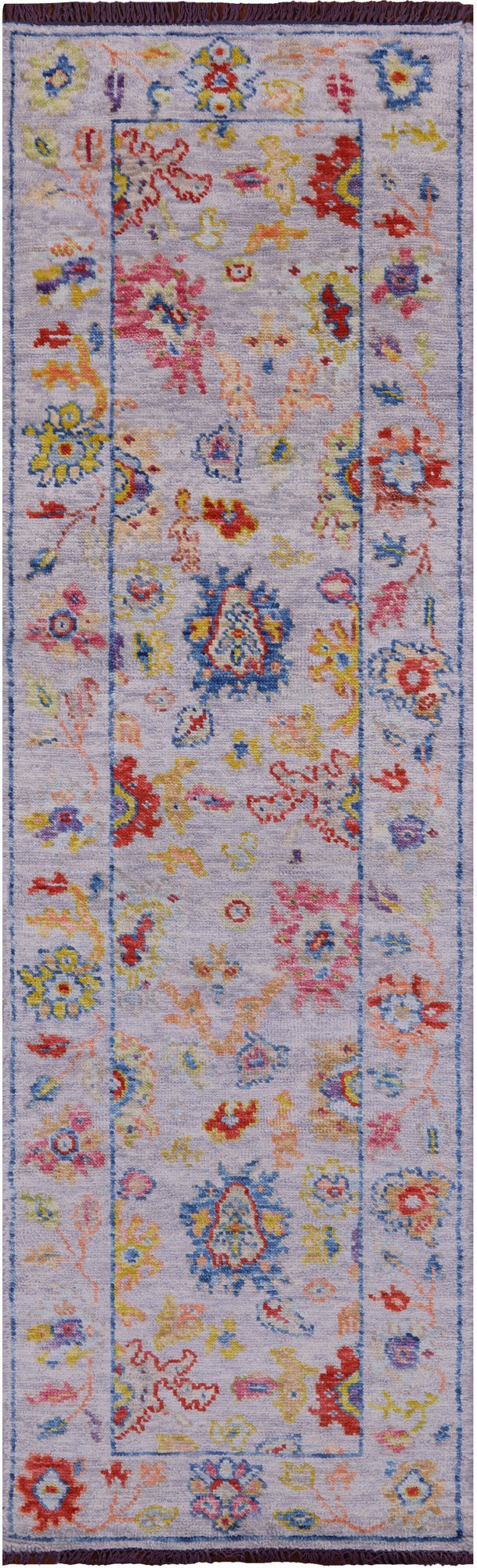 Grey Turkish Oushak Handmade Wool Runner Rug - 2' 9" X 9' 1" - Golden Nile