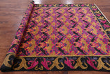 Pink William Morris Hand Knotted Wool Area Rug - 8' 1" X 11' 4" - Golden Nile