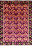 Pink William Morris Hand Knotted Wool Area Rug - 8' 1" X 11' 4" - Golden Nile