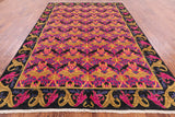 Pink William Morris Hand Knotted Wool Area Rug - 8' 1" X 11' 4" - Golden Nile