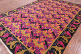 Pink William Morris Hand Knotted Wool Area Rug - 8' 1" X 11' 4" - Golden Nile