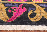 Pink William Morris Hand Knotted Wool Area Rug - 8' 1" X 11' 4" - Golden Nile