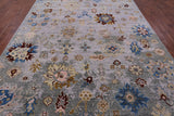 Grey Turkish Oushak Hand Knotted Wool Rug - 9' 3" X 11' 11" - Golden Nile