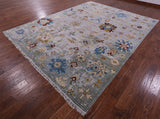 Grey Turkish Oushak Hand Knotted Wool Rug - 9' 3" X 11' 11" - Golden Nile