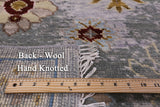 Grey Turkish Oushak Hand Knotted Wool Rug - 9' 3" X 11' 11" - Golden Nile