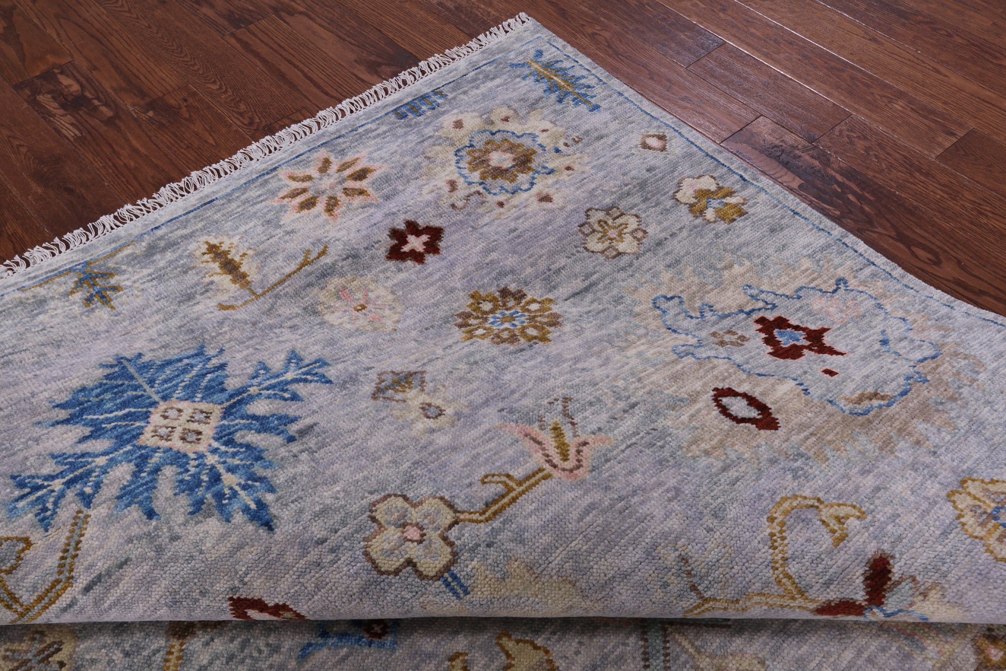 Grey Turkish Oushak Hand Knotted Wool Rug - 9' 3" X 11' 11" - Golden Nile
