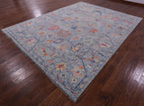Grey Turkish Oushak Hand Knotted Wool Rug - 9' 1" X 11' 11" - Golden Nile